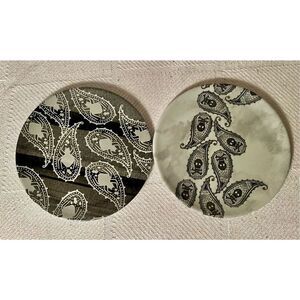 Set of 2~Home Collection Paisley Skull & Spider Melamine Plates